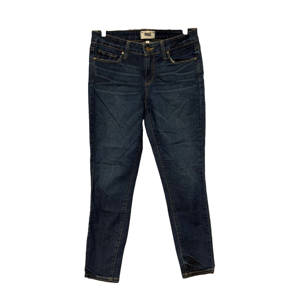Paige Verdugo Ankle Skinny Crop Jeans Size 28 Womens Dark Wash